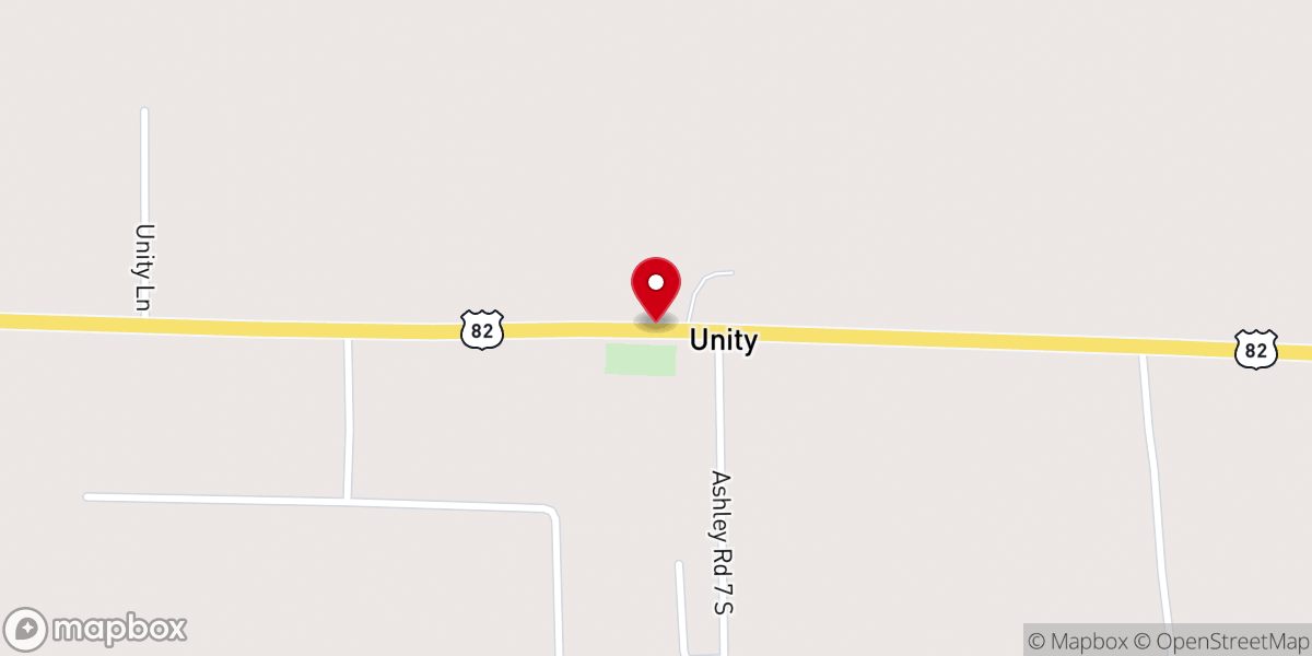 Map showing location of Unity Baptist Church
