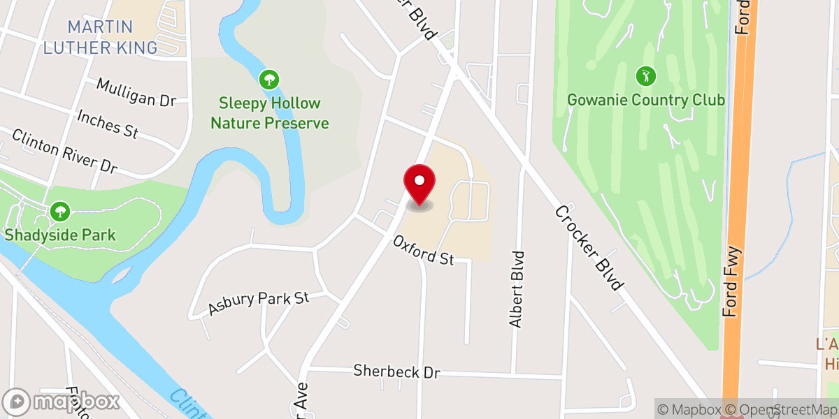 Map showing location of Trinity Lutheran Church