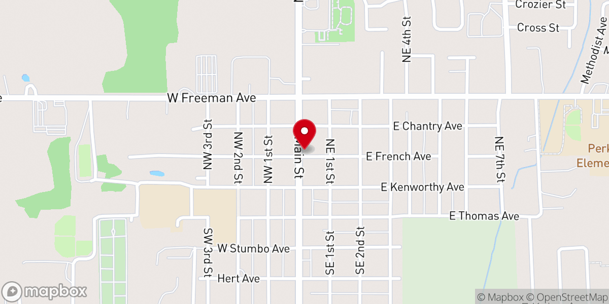 Map showing location of Cimarron Worship Center (Assembly of God)