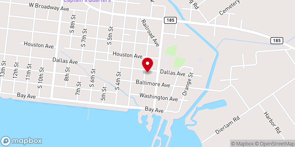 Map showing location of First Assembly of God Church