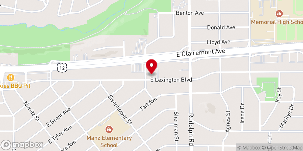 Map showing location of Trinity Lutheran Church (ELCA)