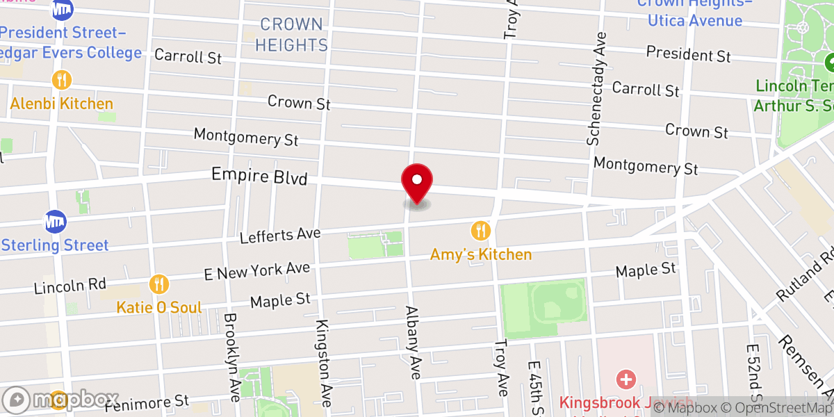 Map showing location of Shtibel of Crown Heights Inc