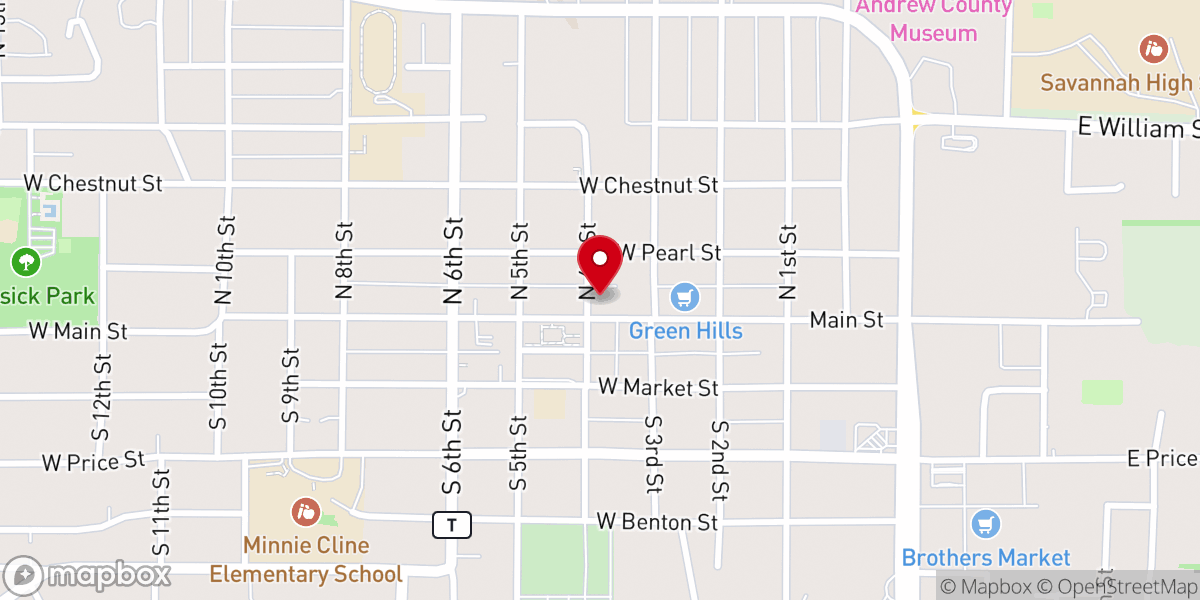 Map showing location of Savannah United Methodist Church