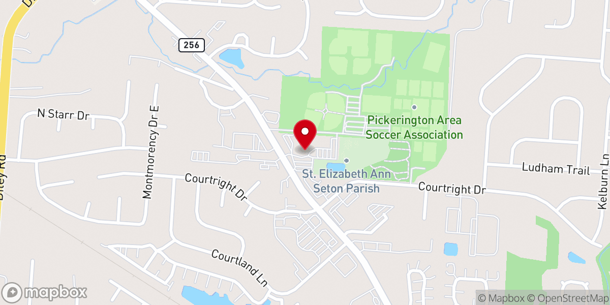 Map showing location of Seton Parish Adoration Chapel