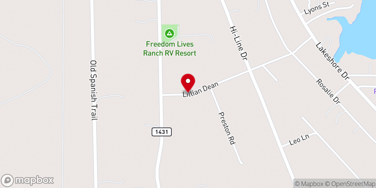 Map showing location of Cross and Spurs Cowboy Church