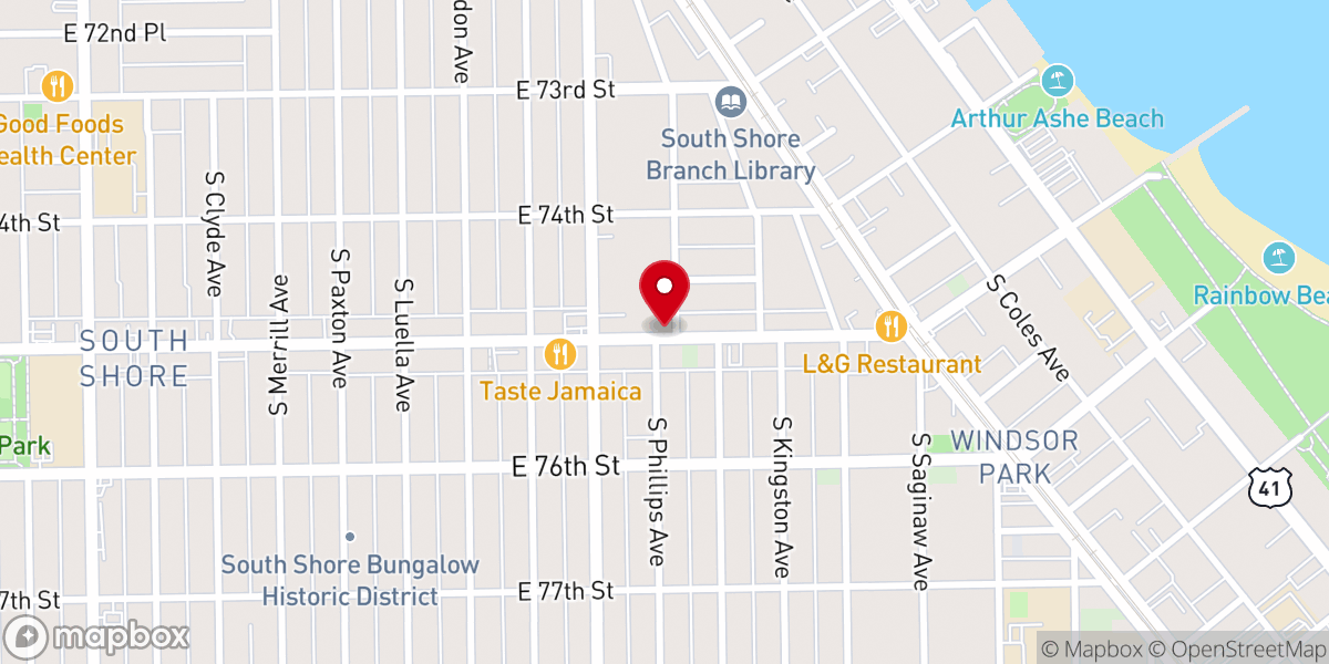 Map showing location of Greater Metropolitan Church of Christ