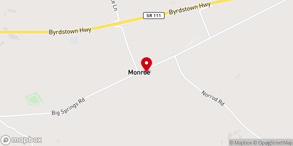 Map showing location of Monroe Christian Church