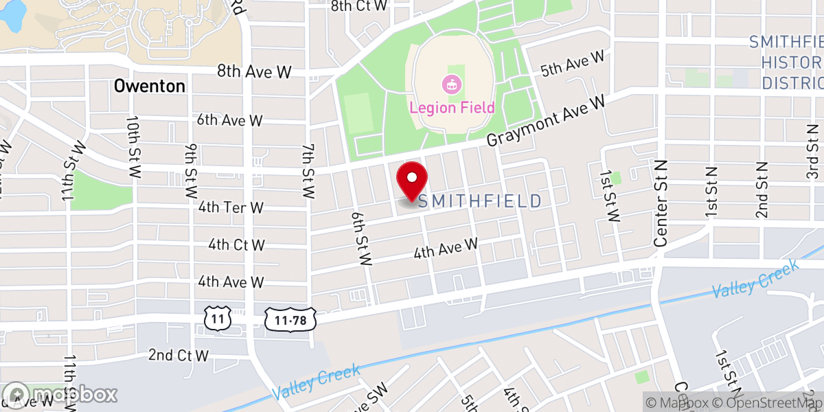 Map showing location of Fiftyfourth Street Church of God