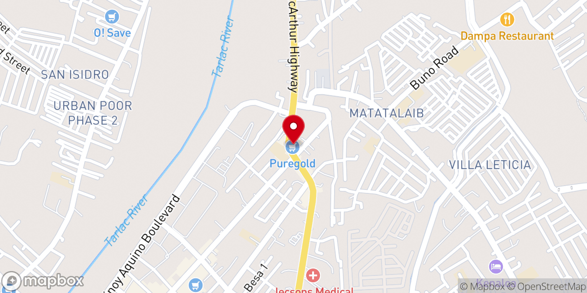 Map showing location of Jesus Is Lord Church Tarlac City