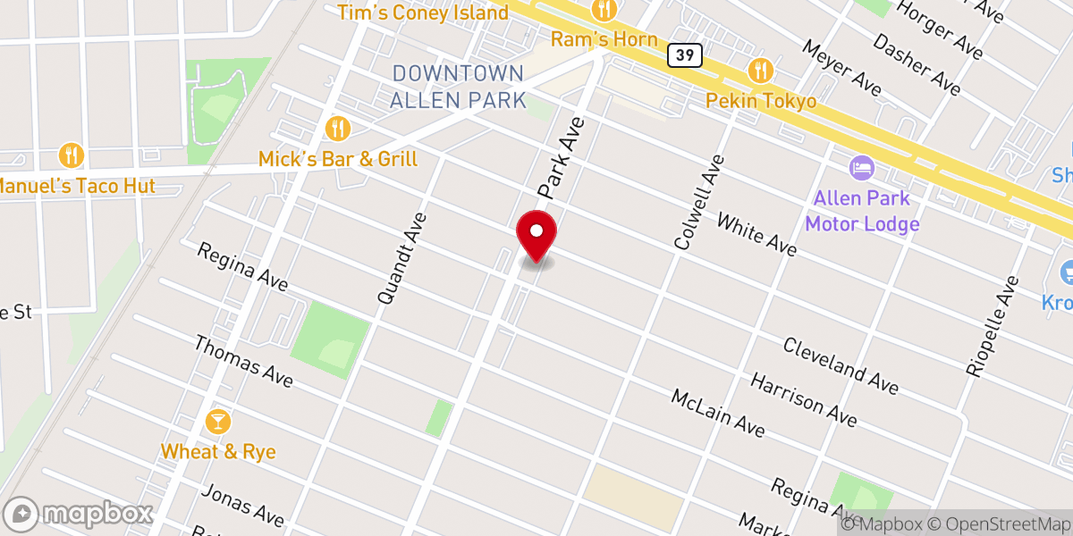Map showing location of Allen Park Presbyterian Church (USA)