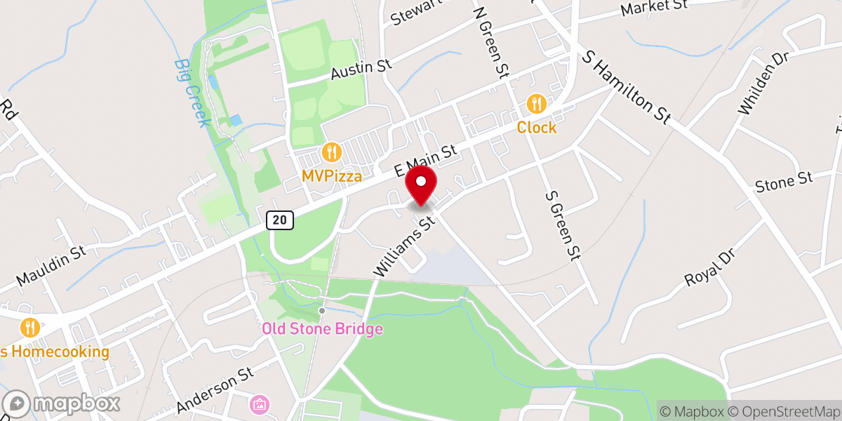 Map showing location of Faith Presbyterian Church