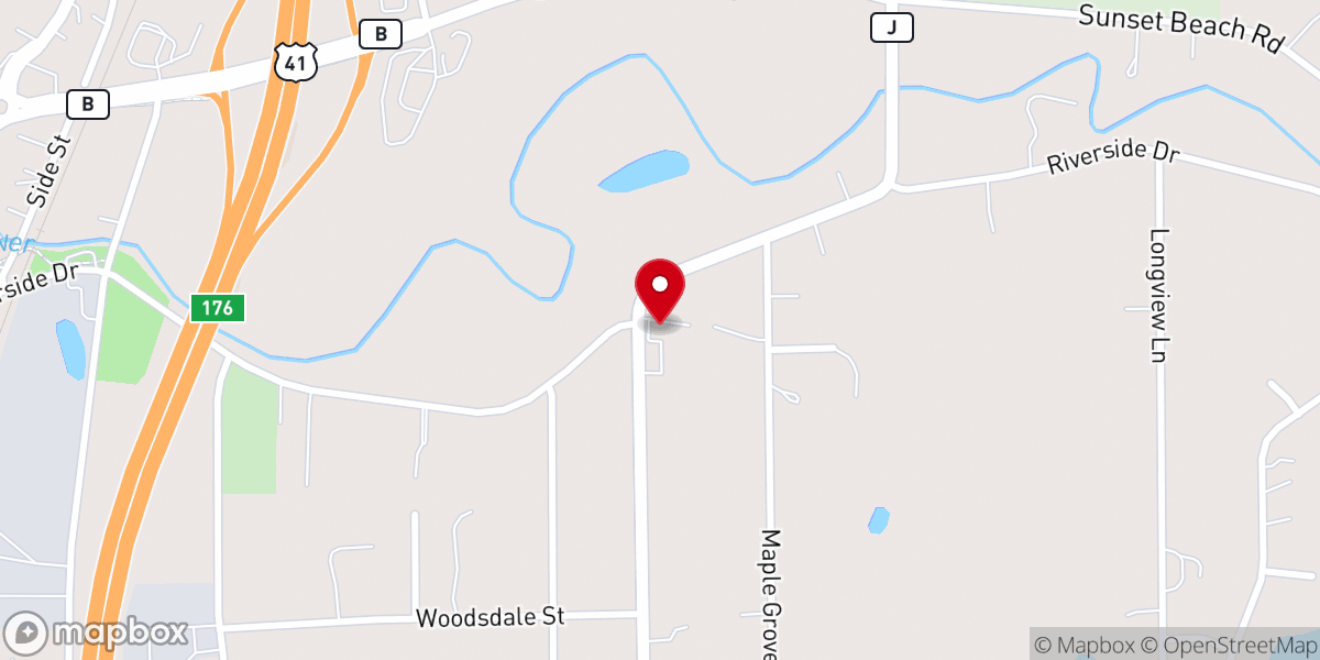 Map showing location of Suamico United Methodist Church