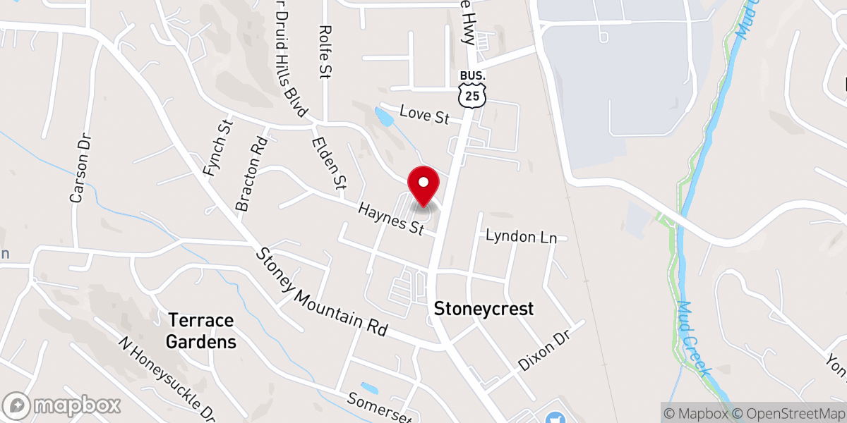 Map showing location of Hendersonville Seventh-day Adventist Church