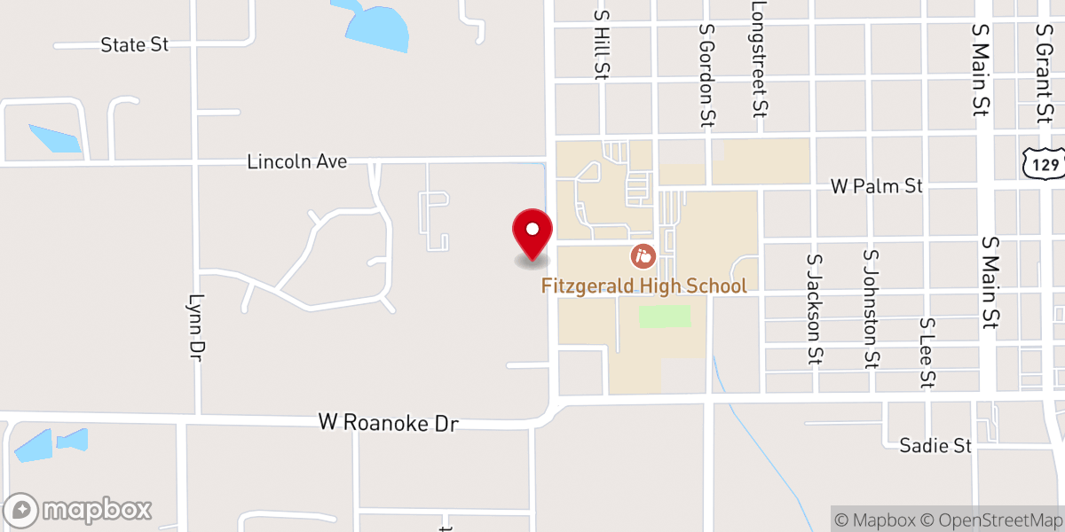 Map showing location of Fitzgerald Church of God