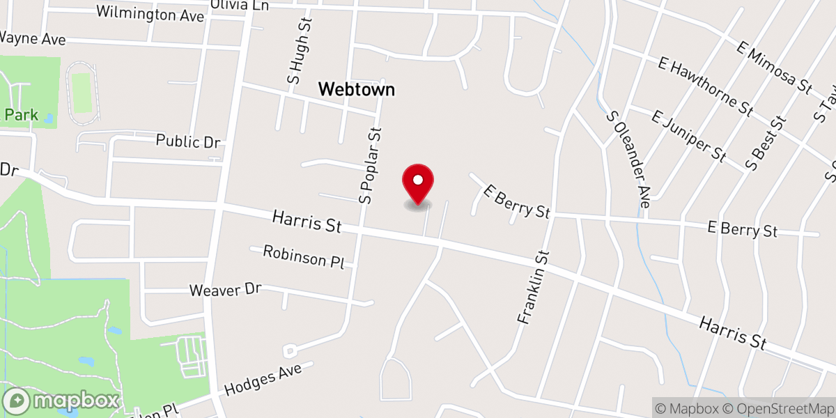 Map showing location of St. Andrew's Episcopal Church Goldsboro