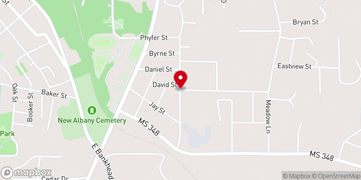 Map showing location of Bethesda Baptist Church