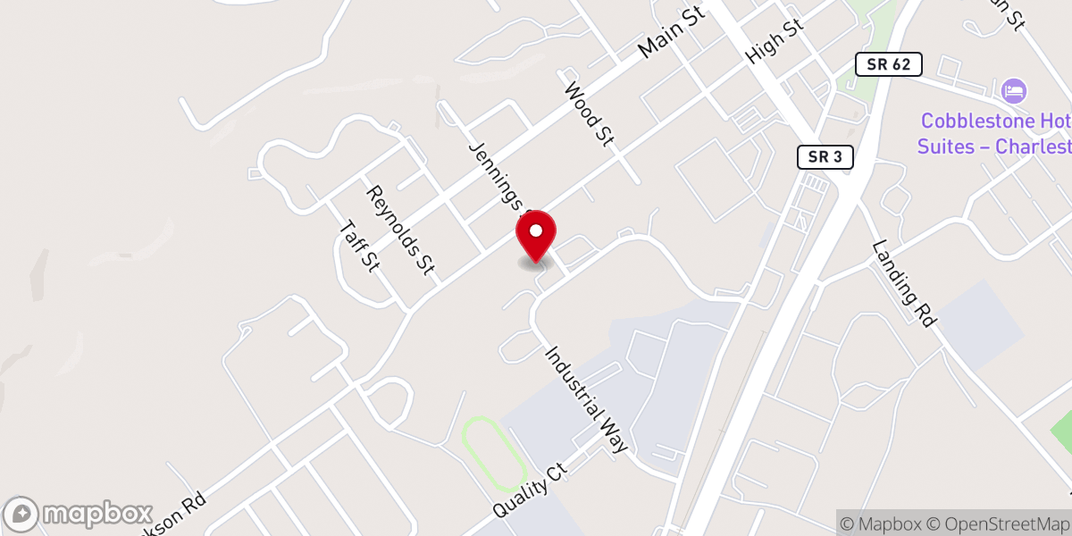 Map showing location of SouthPoint Christian Church Charlestown
