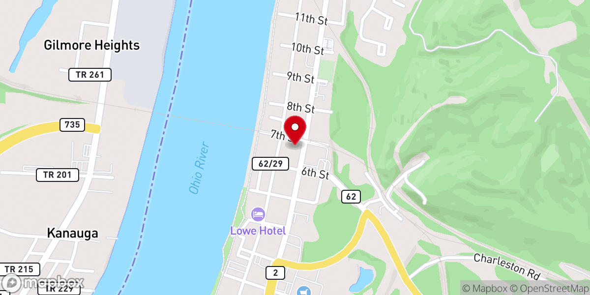 Map showing location of Trinity United Methodist Church