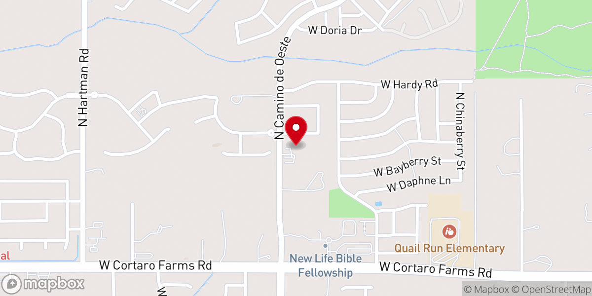Map showing location of Cortaro Vista Community Church