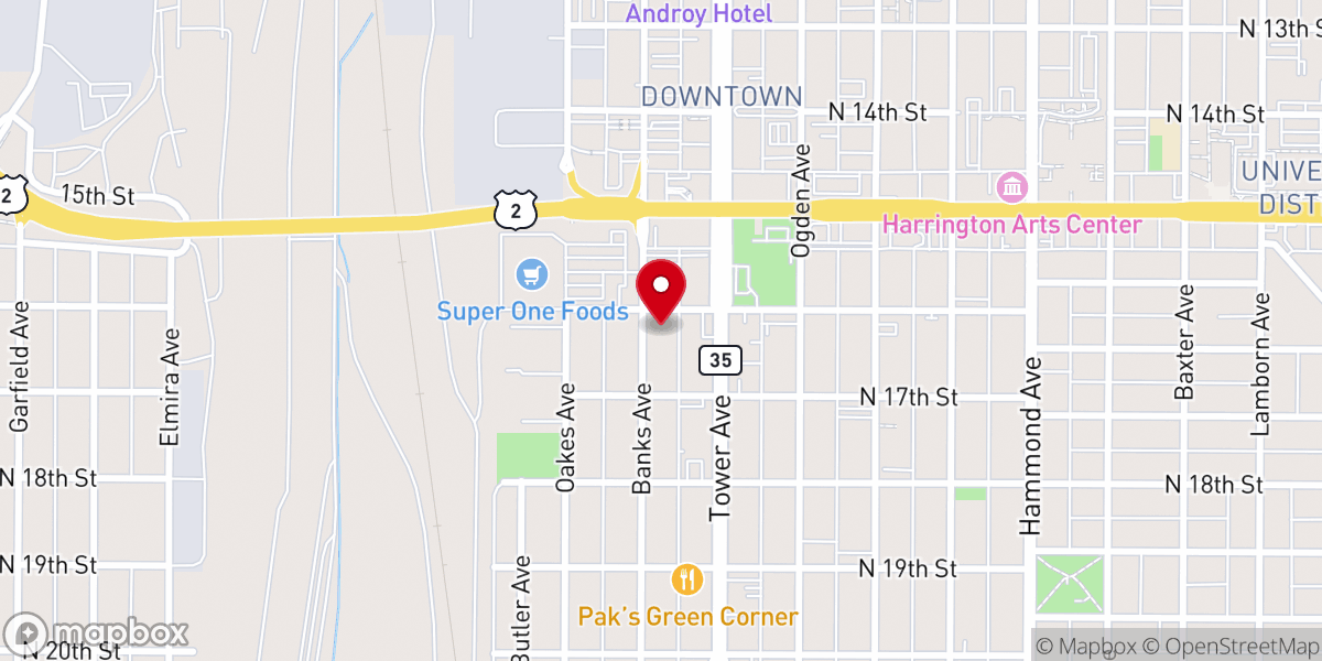 Map showing location of Hope Community Church