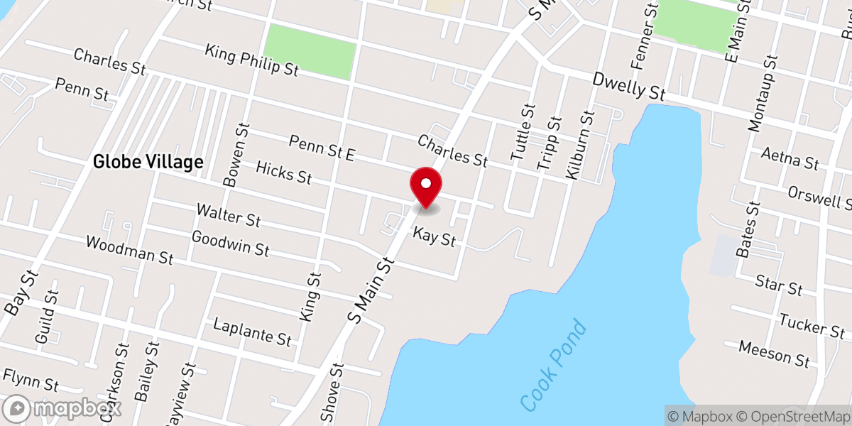 Map showing location of Greater Fall River Baptist Church