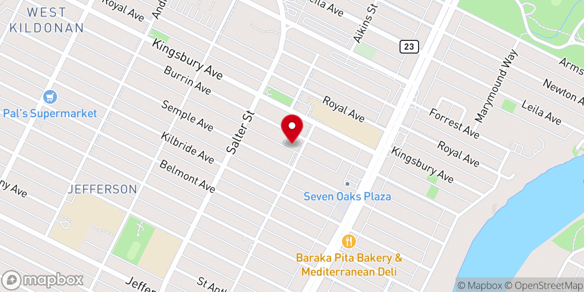 Map showing location of St. Anthony of Padua Church (WK)
