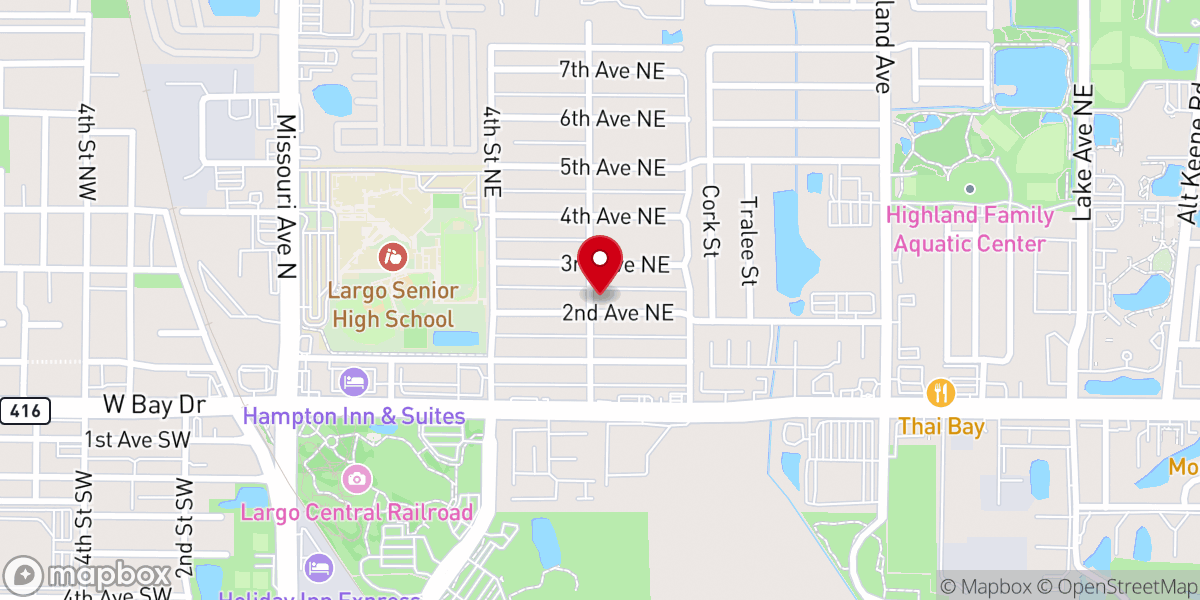 Map showing location of Largo First Church