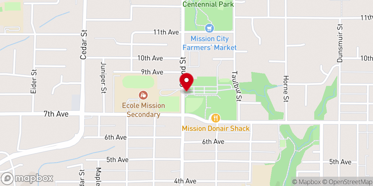 Map showing location of Mission Leisure Centre