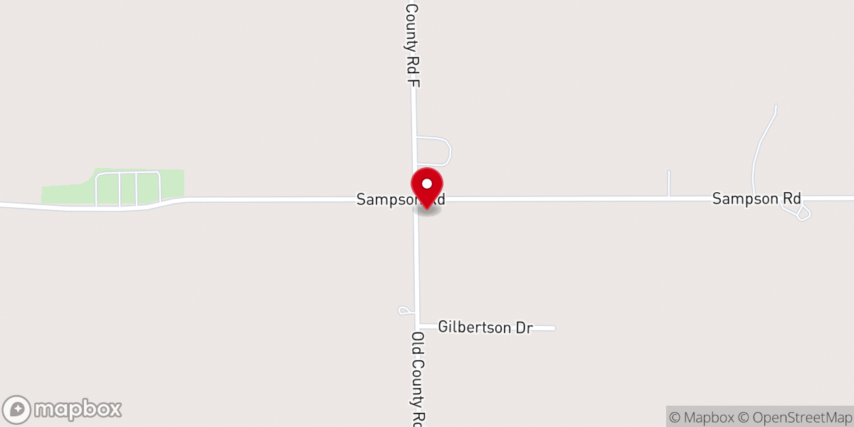 Map showing location of Bonnet Prairie Lutheran Church