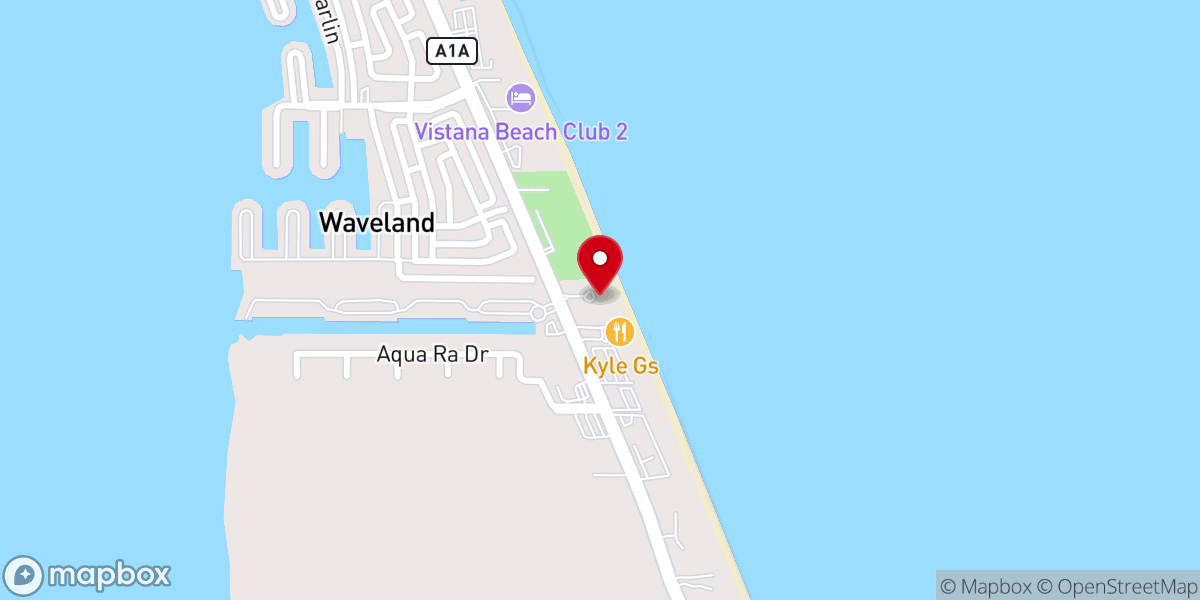 Map showing location of Driftwood Church at the Beach