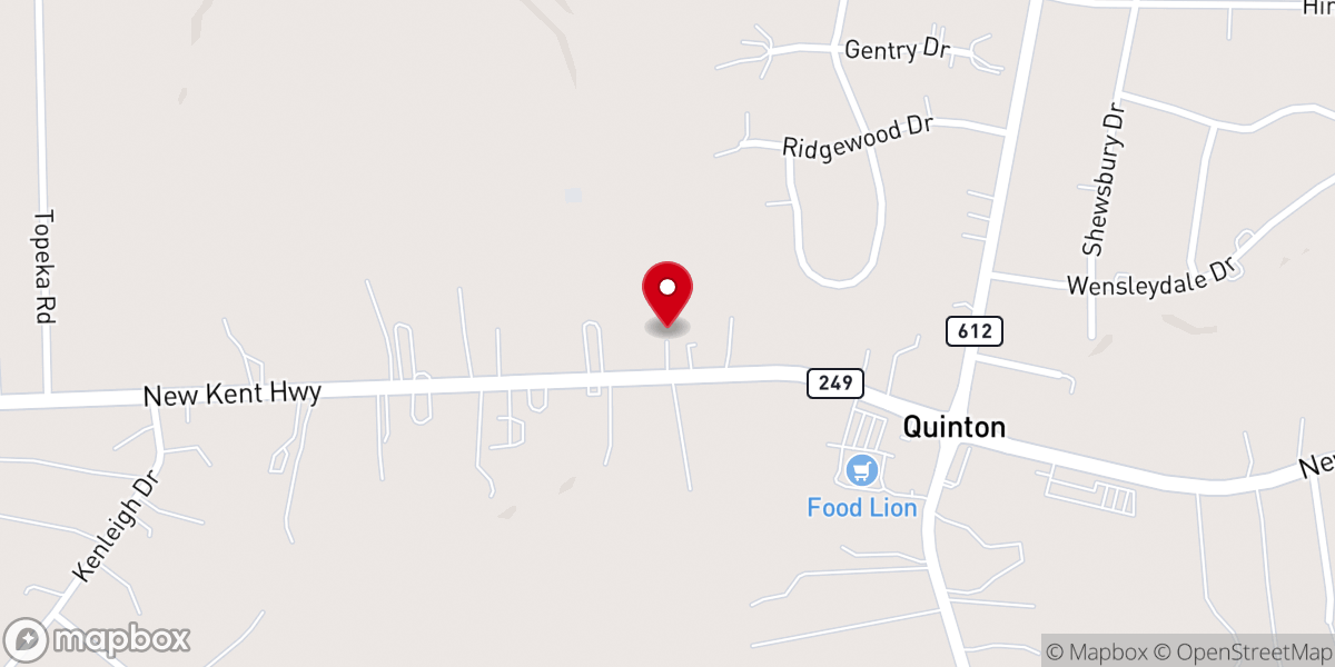 Map showing location of Quinton