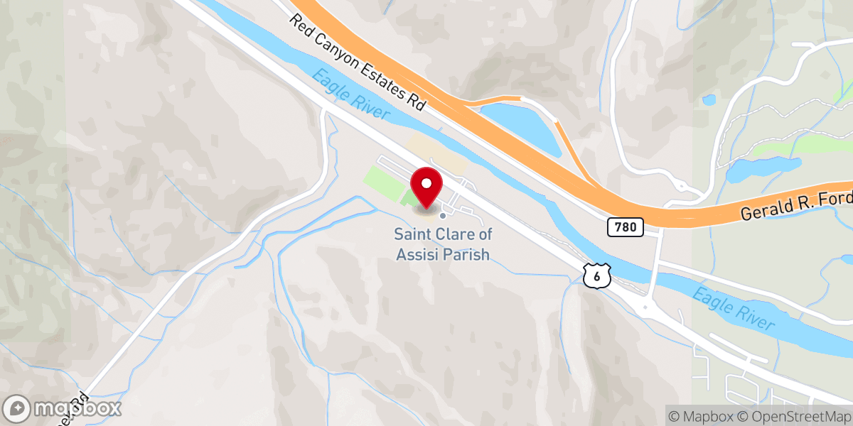 Map showing location of St. Clare of Assisi School