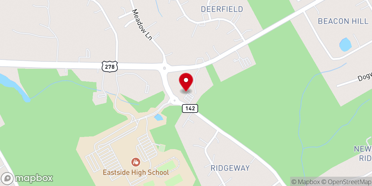Map showing location of Covington Christian Church