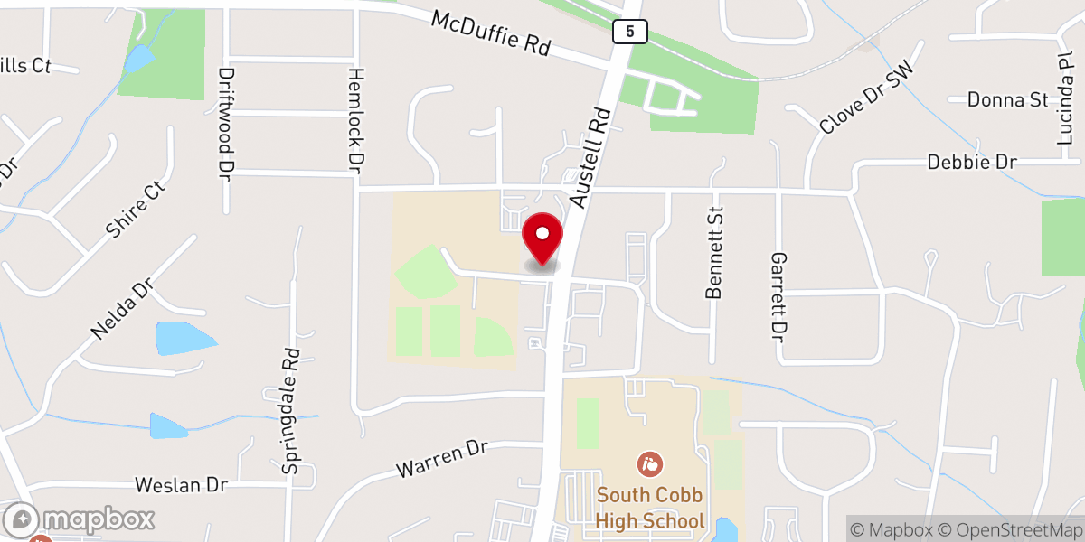Map showing location of Community of Faith Church
