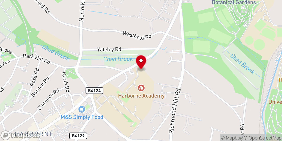 Map showing location of King's Church Birmingham