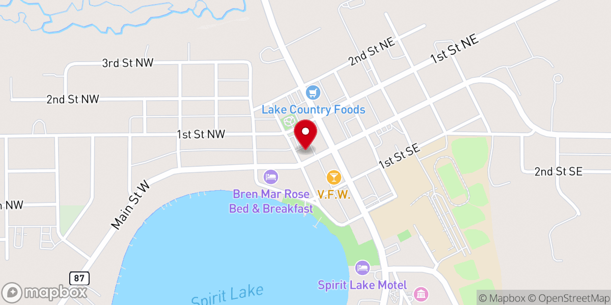Map showing location of First English Lutheran Church ELCA