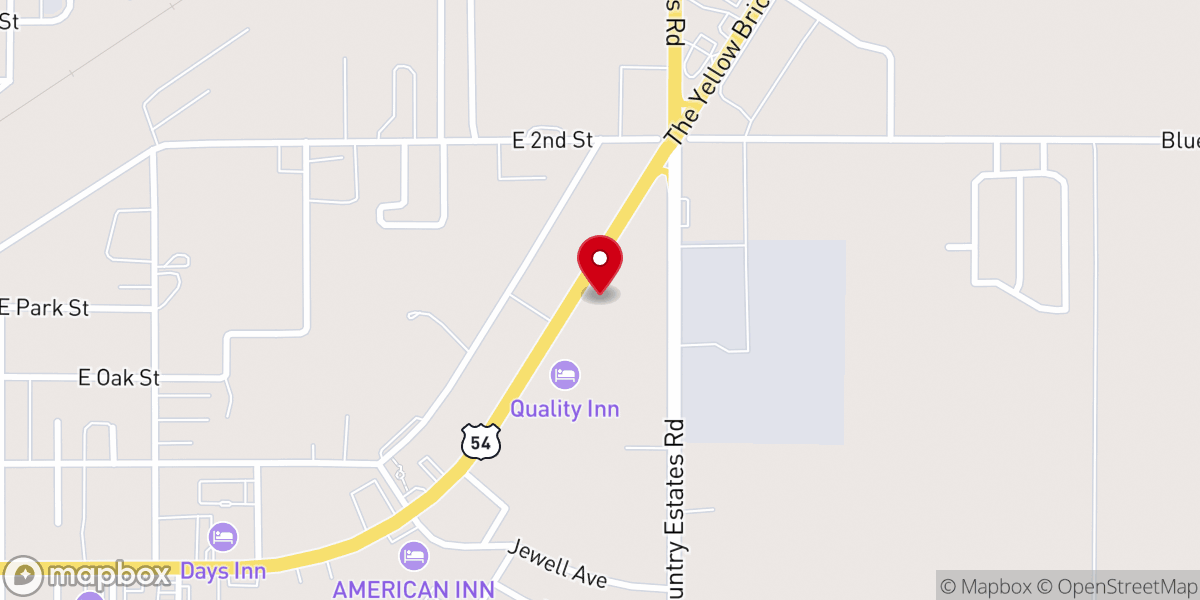 Map showing location of Cattleman's II Cafe