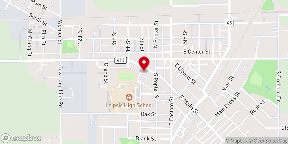 Map showing location of Leipsic Methodist Church