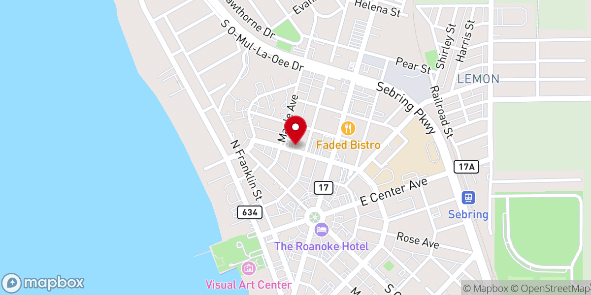 Map showing location of Highlands Grace Reformed Church