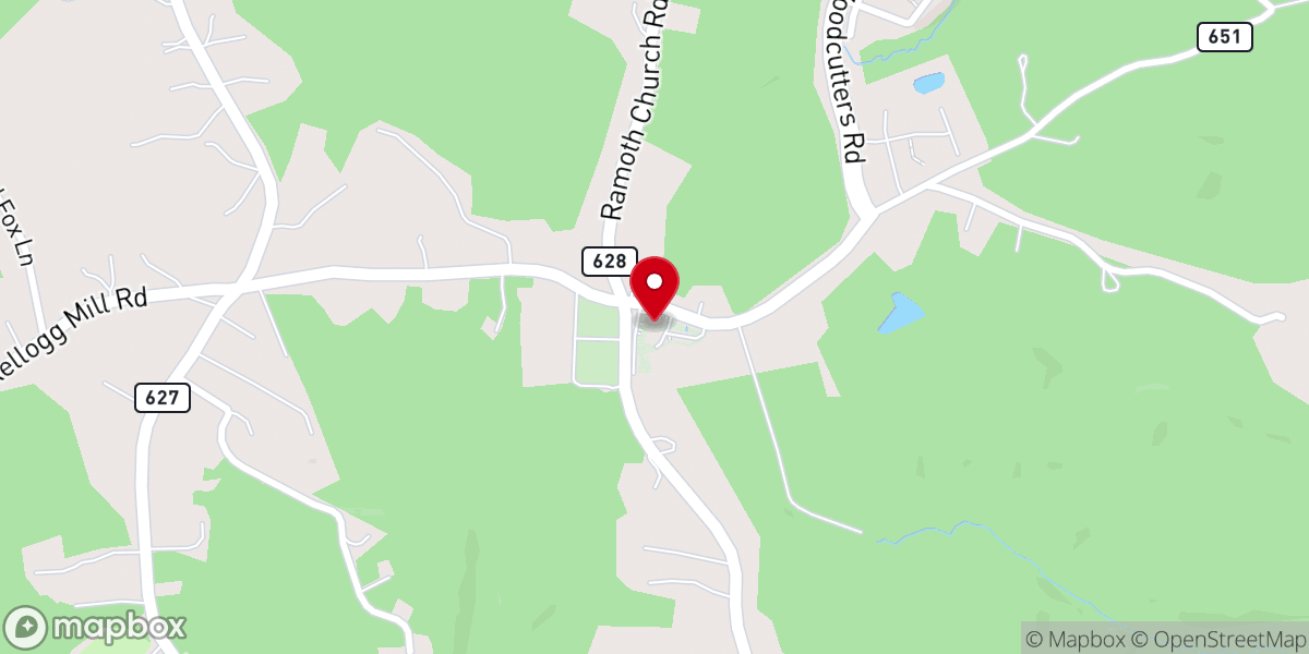 Map showing location of Ramoth Baptist Church