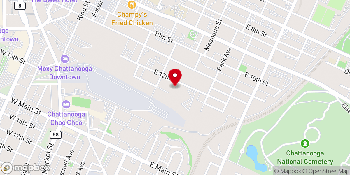 Map showing location of Mission Chattanooga
