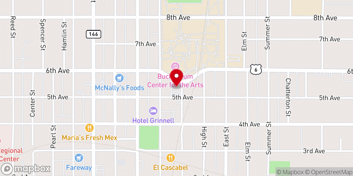 Map showing location of First Presbyterian Church