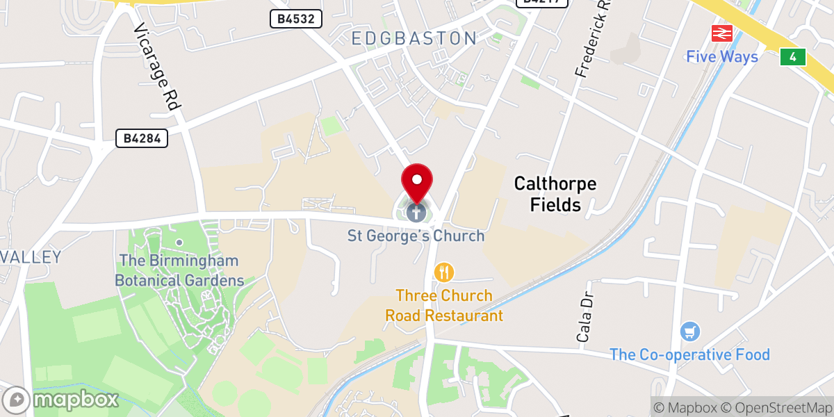 Map showing location of St. George's Church
