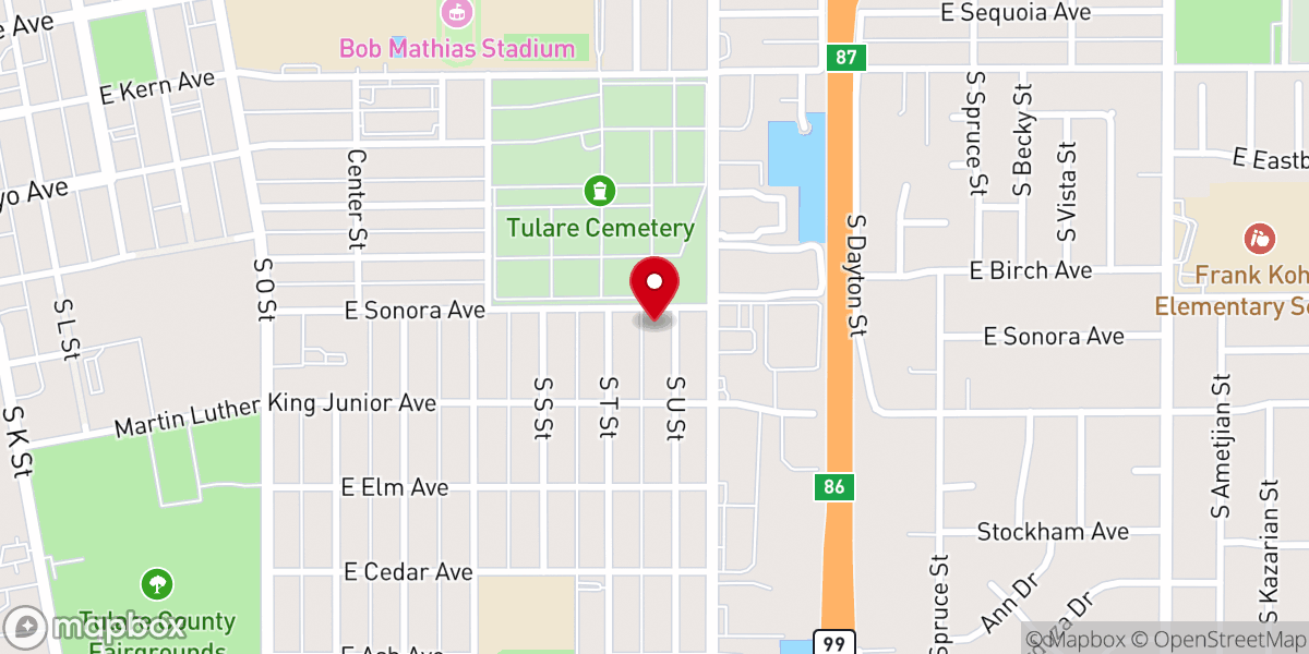 Map showing location of Mt Olive Baptist Church