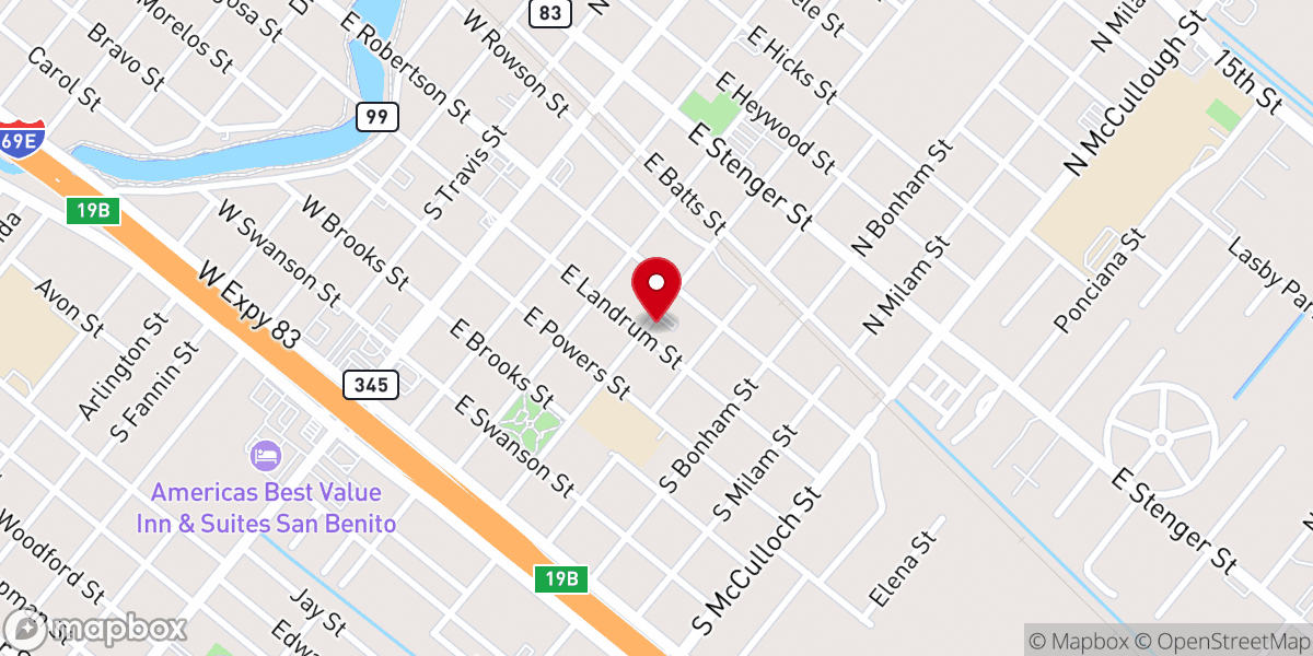 Map showing location of Iglesia De Cristo, San Benito