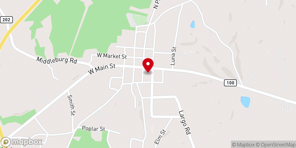 Map showing location of First Baptist Church
