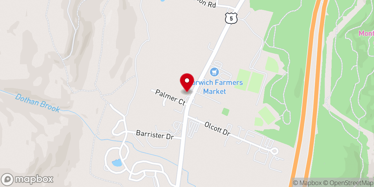 Map showing location of Unitarian Universalist Congregation of the Upper Valley