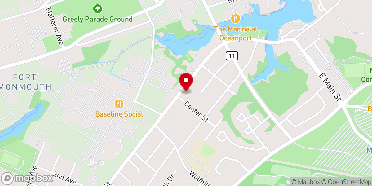 Map showing location of Oceanport United Methodist Church
