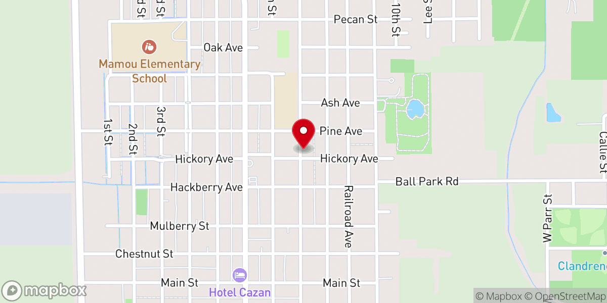 Map showing location of First Baptist Church