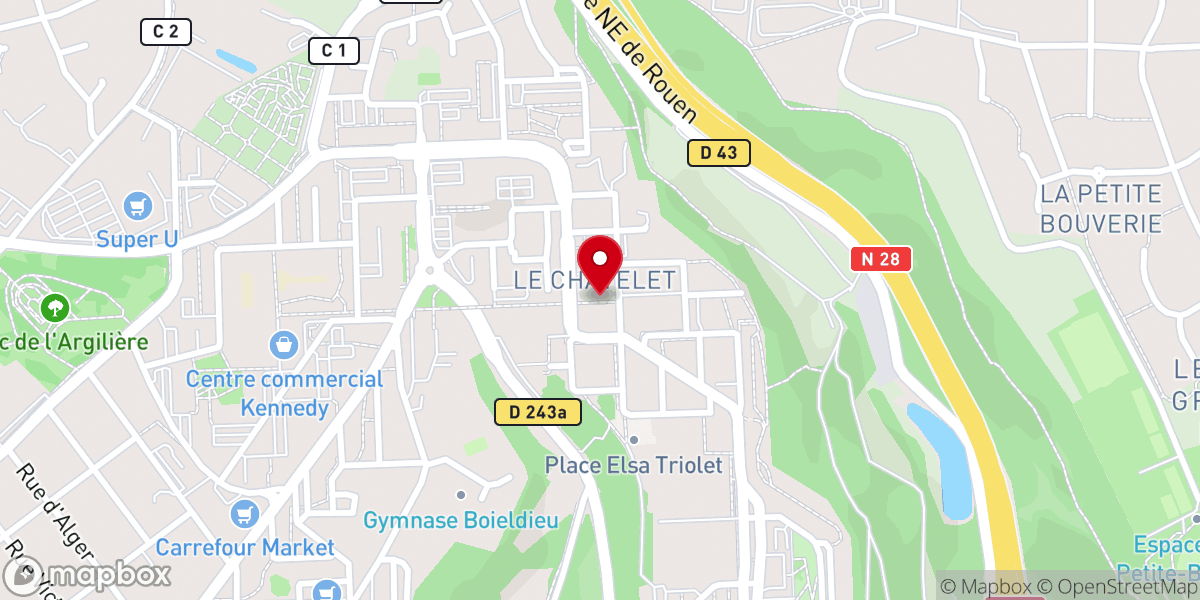 Map showing location of Église catholique Saint-François-d'Assise à Rouen